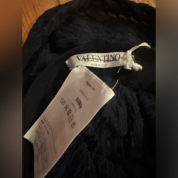 Valentino Calze Pure Blue V Pattern Tights - Picture 6 of 8